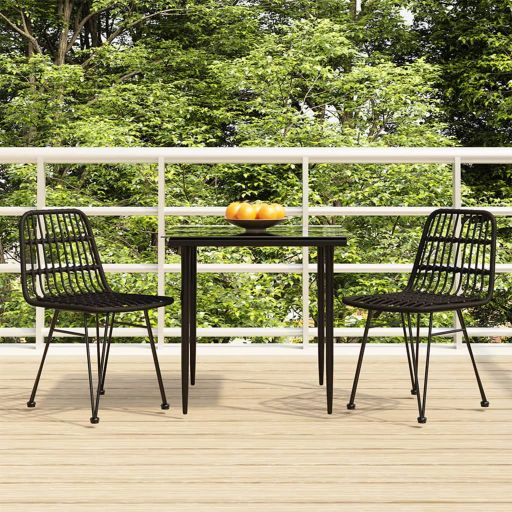 3-tlg. Garten-Essgruppe Poly Rattan