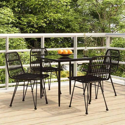 3-tlg. Garten-Essgruppe Poly Rattan