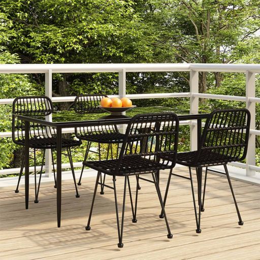3-tlg. Garten-Essgruppe Poly Rattan