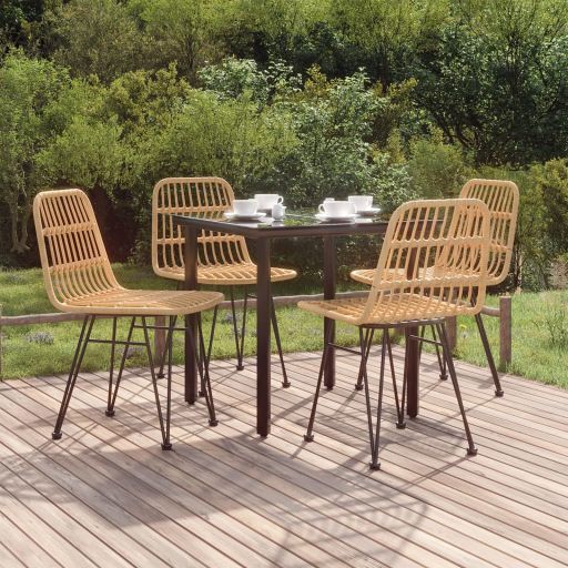 3-tlg. Garten-Essgruppe Poly Rattan