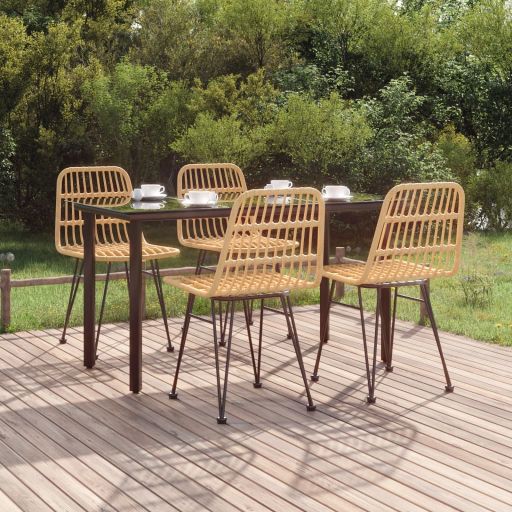 3-tlg. Garten-Essgruppe Poly Rattan