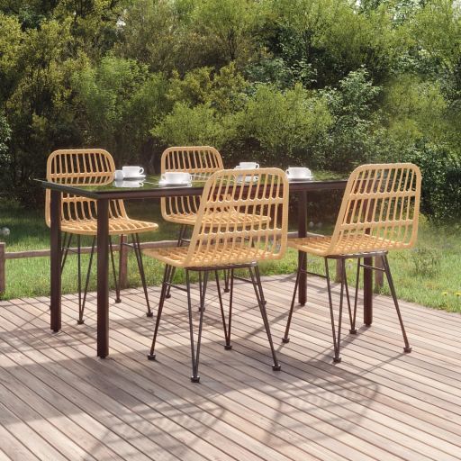3-tlg. Garten-Essgruppe Poly Rattan
