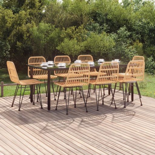 3-tlg. Garten-Essgruppe Poly Rattan