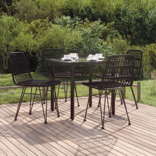 3-tlg. Garten-Essgruppe Poly Rattan