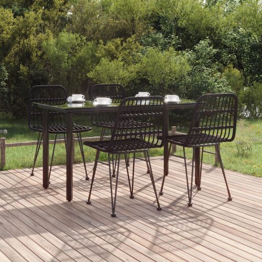 3-tlg. Garten-Essgruppe Poly Rattan