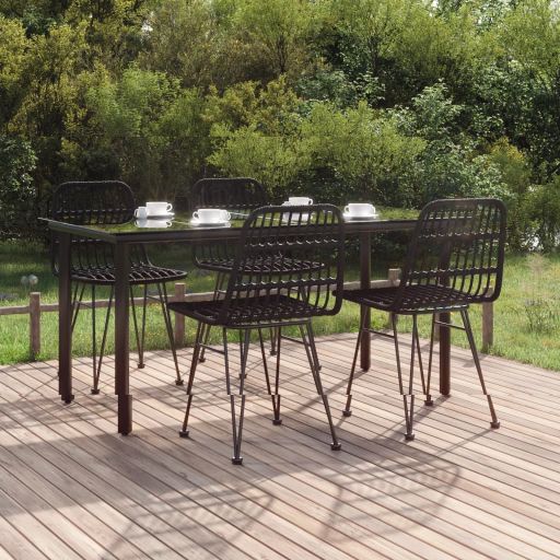 3-tlg. Garten-Essgruppe Poly Rattan