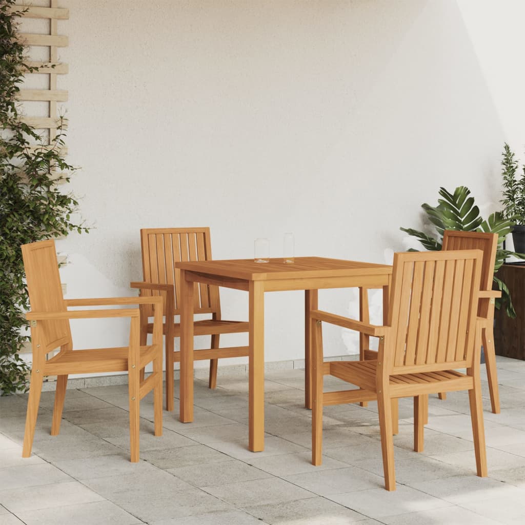 3-tlg. Garten-Essgruppe Massivholz Teak