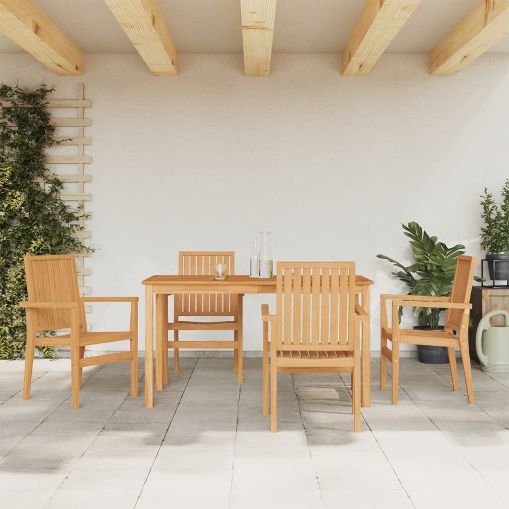 3-tlg. Garten-Essgruppe Massivholz Teak