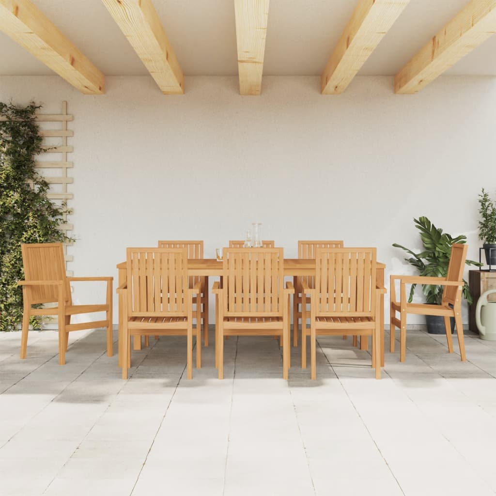 3-tlg. Garten-Essgruppe Massivholz Teak