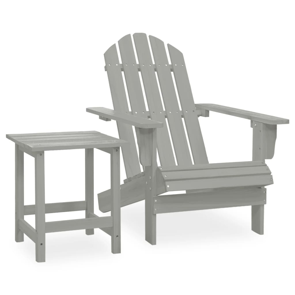 Adirondack-Gartenstuhl mit Tisch Massivholz Tanne Weiß