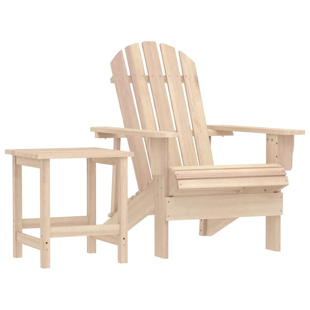 Adirondack-Gartenstuhl mit Tisch Massivholz Tanne Weiß