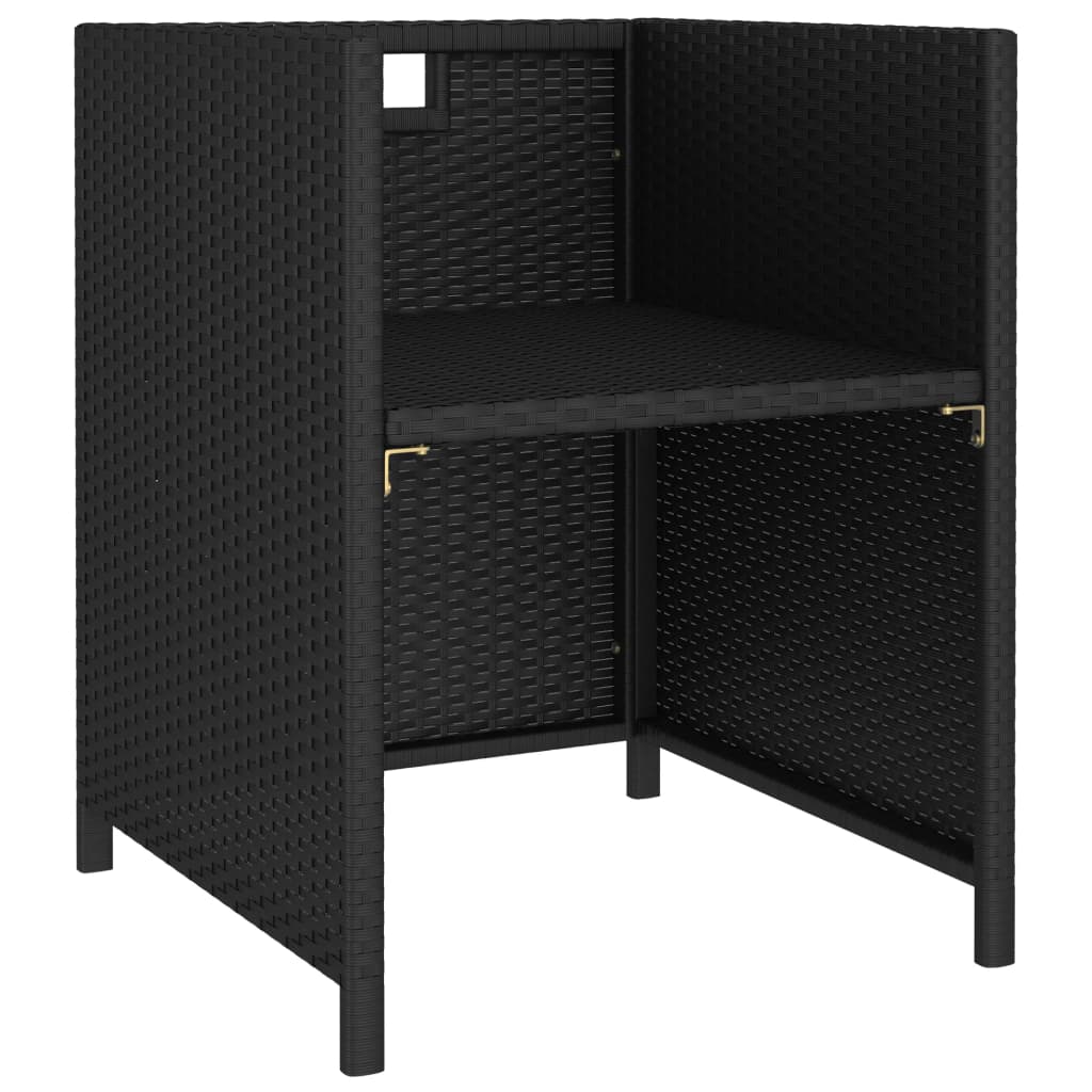 vidaXL 6-tlg. Garten-Essgruppe mit Auflagen Poly Rattan Schwarz