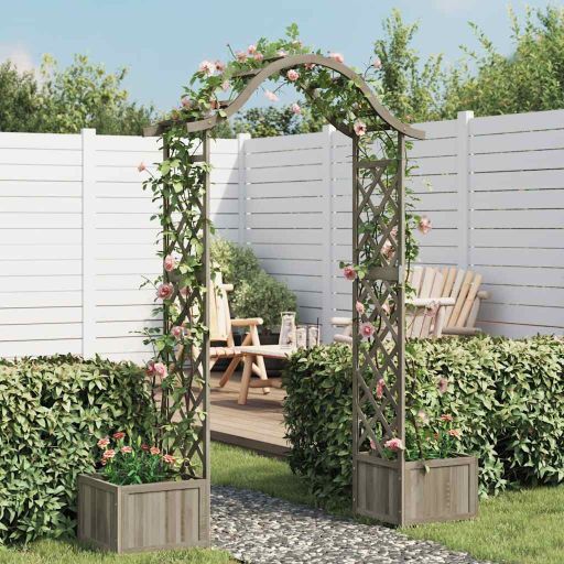 vidaXL Garten-Pergola mit Blumenkasten Massivholz Tanne