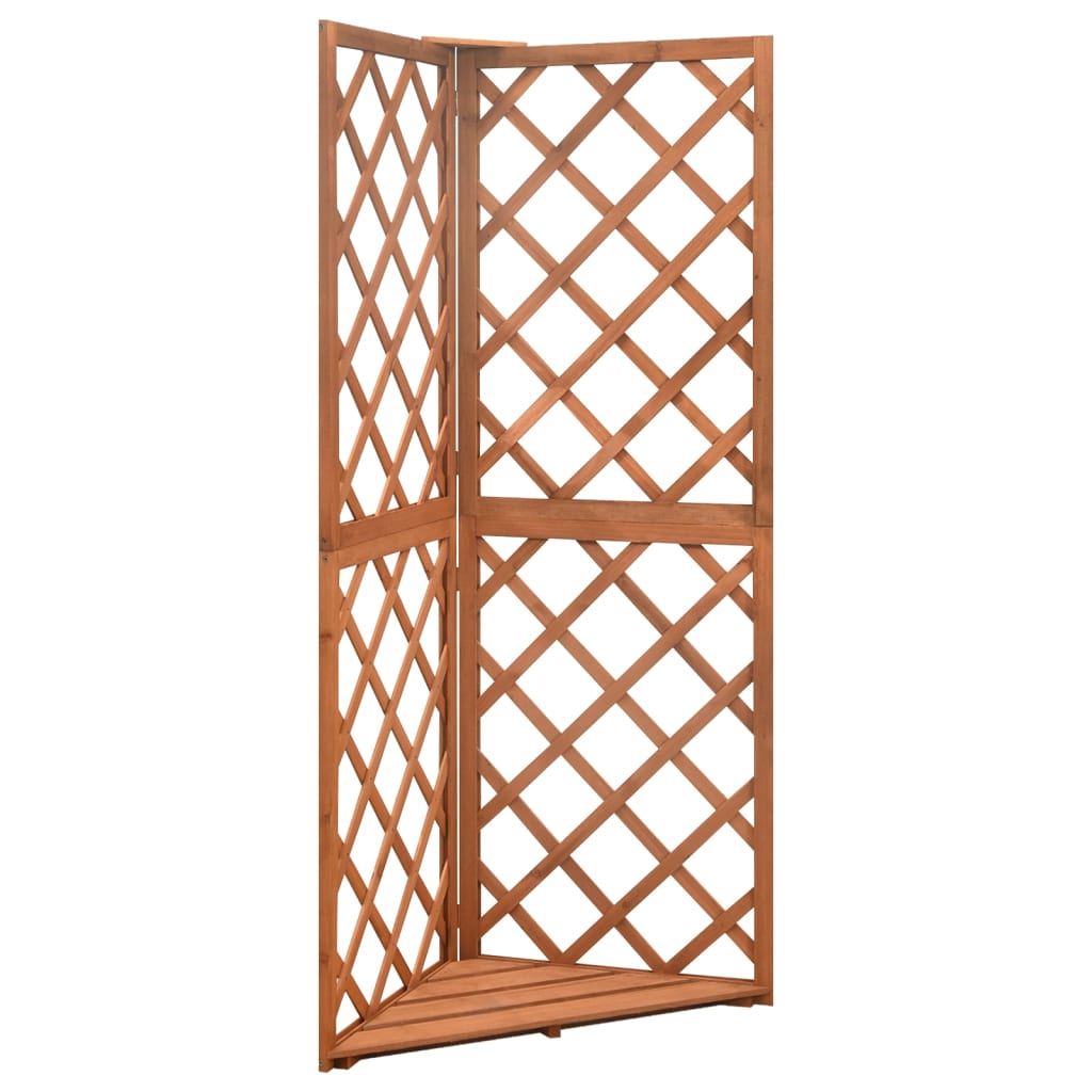 Eckspalier Grau 50x50x145 cm Massivholz Tanne