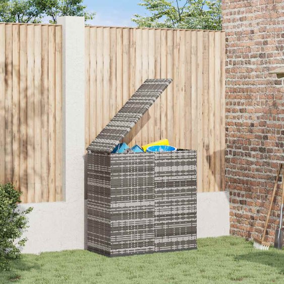 vidaXL Garten-Kissenbox PE Rattan 100x49x103,5 cm Schwarz