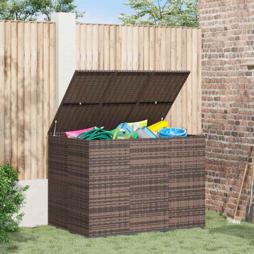 vidaXL Garten-Kissenbox PE Rattan 100x49x103,5 cm Schwarz