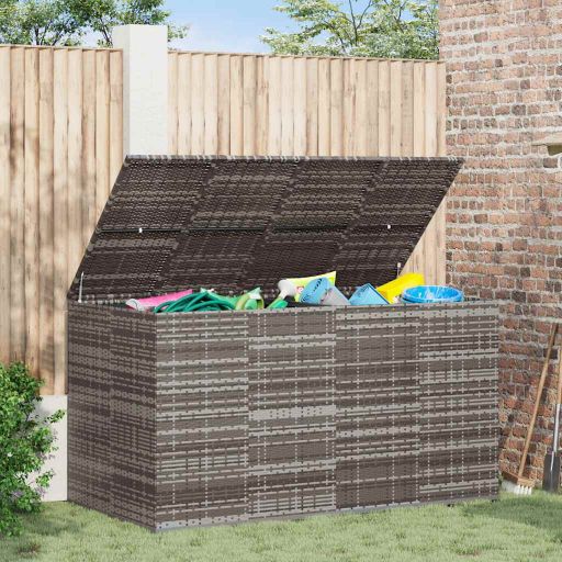 vidaXL Garten-Kissenbox PE Rattan 100x49x103,5 cm Schwarz