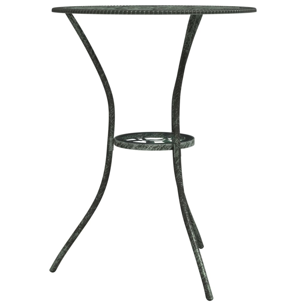 3-tlg. Bistro-Set Aluminiumguss Grün