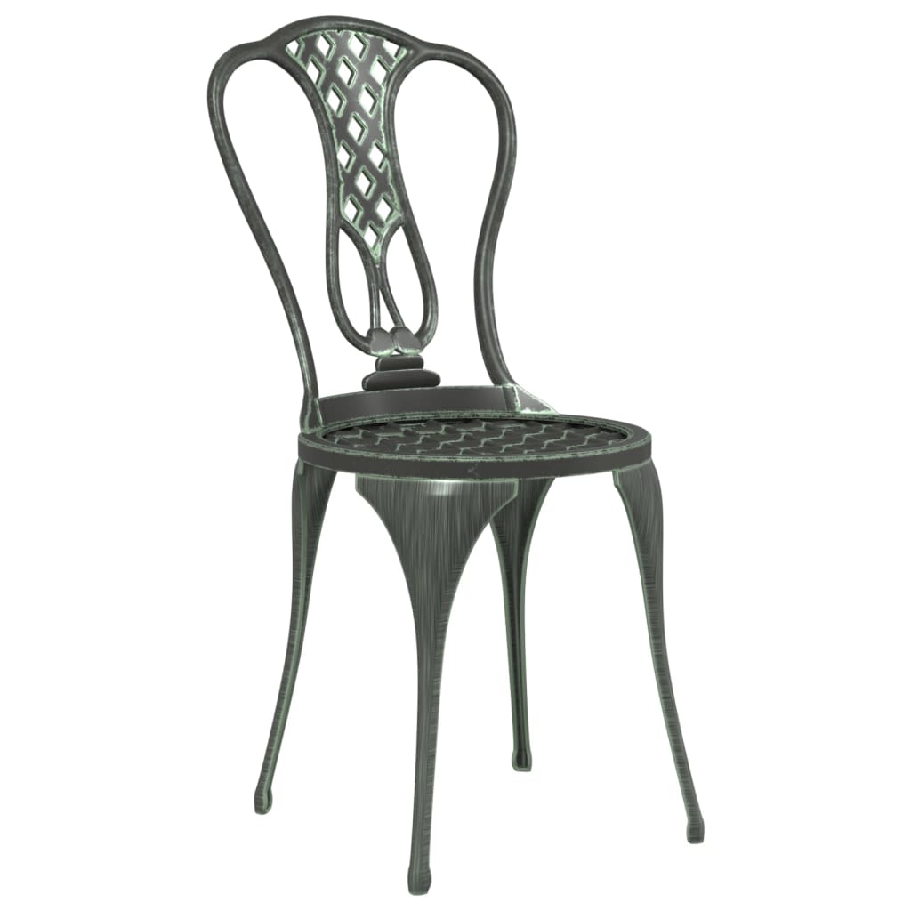 3-tlg. Bistro-Set Aluminiumguss Grün
