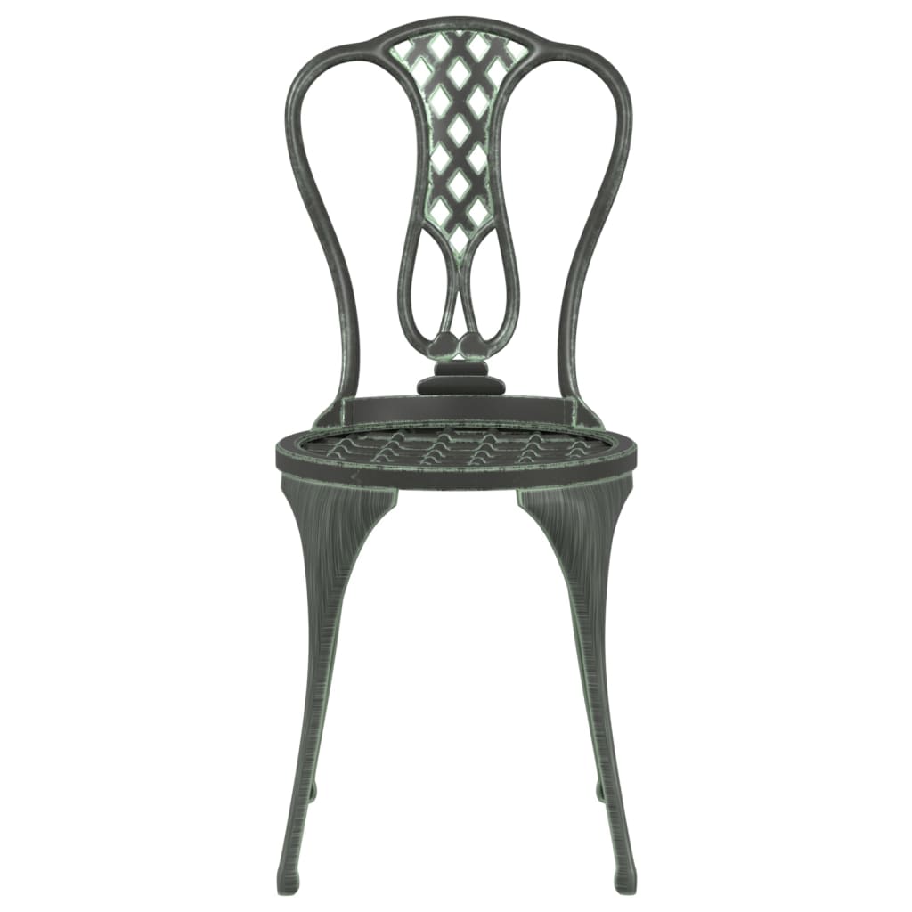 3-tlg. Bistro-Set Aluminiumguss Grün
