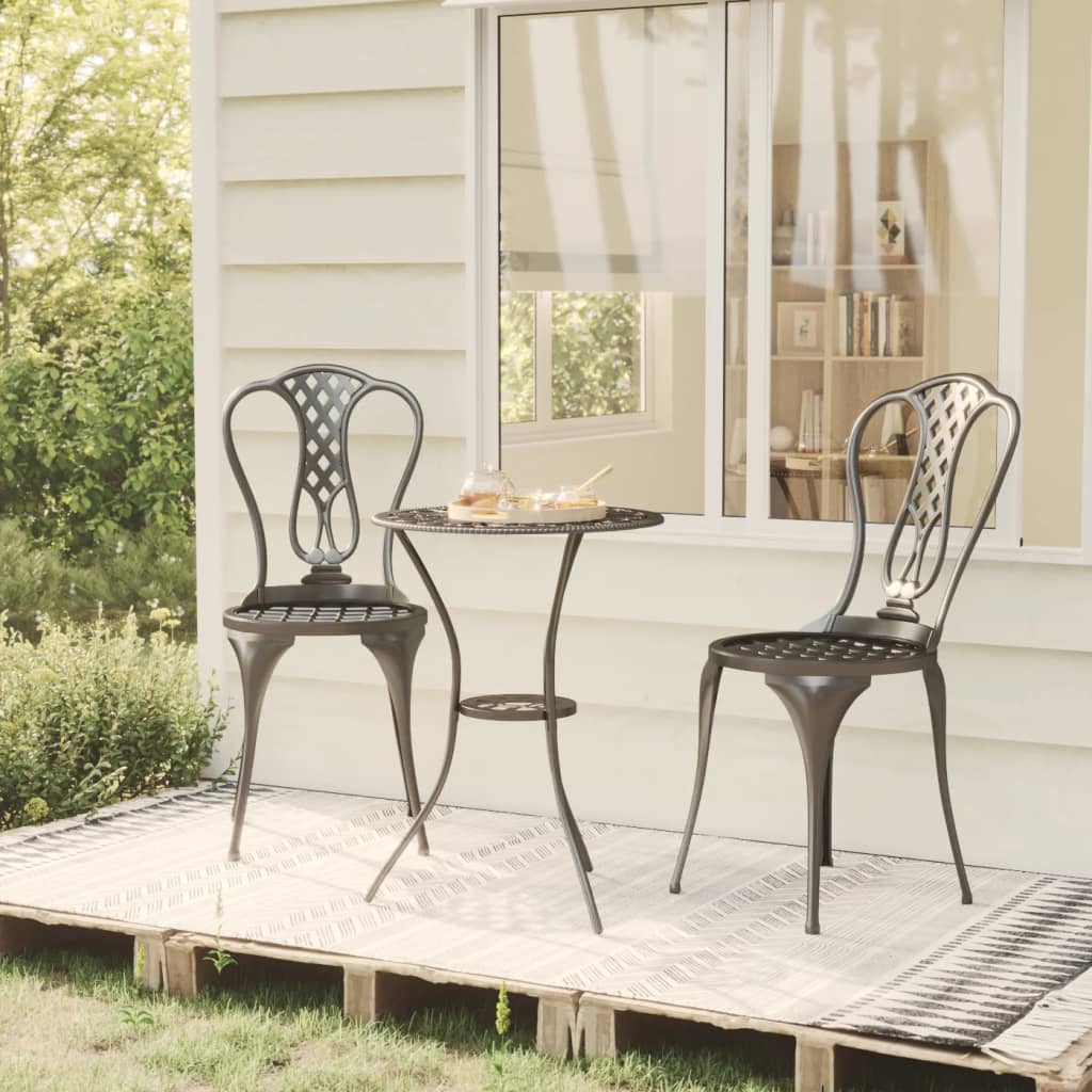 3-tlg. Bistro-Set Aluminiumguss Grün
