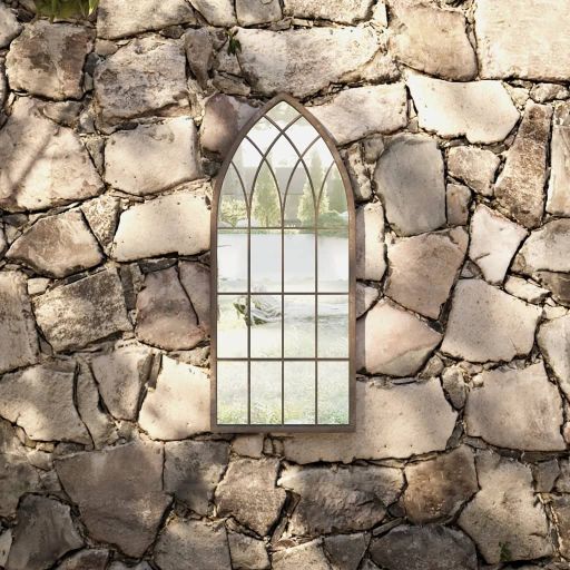 vidaXL Gartenspiegel Sand 100x45 cm Eisen