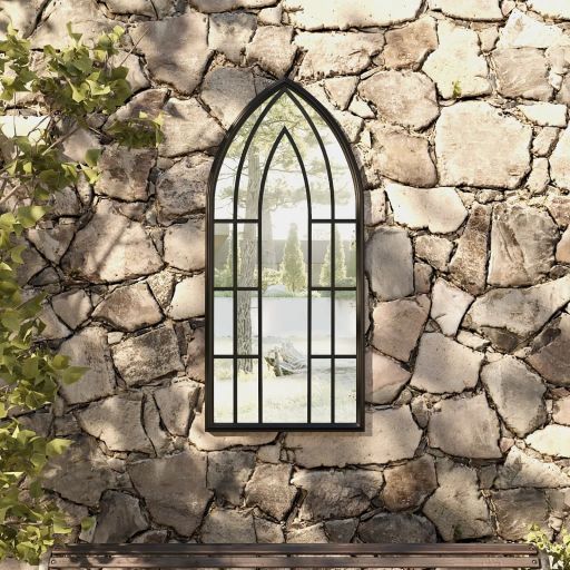 vidaXL Gartenspiegel Sand 100x45 cm Eisen