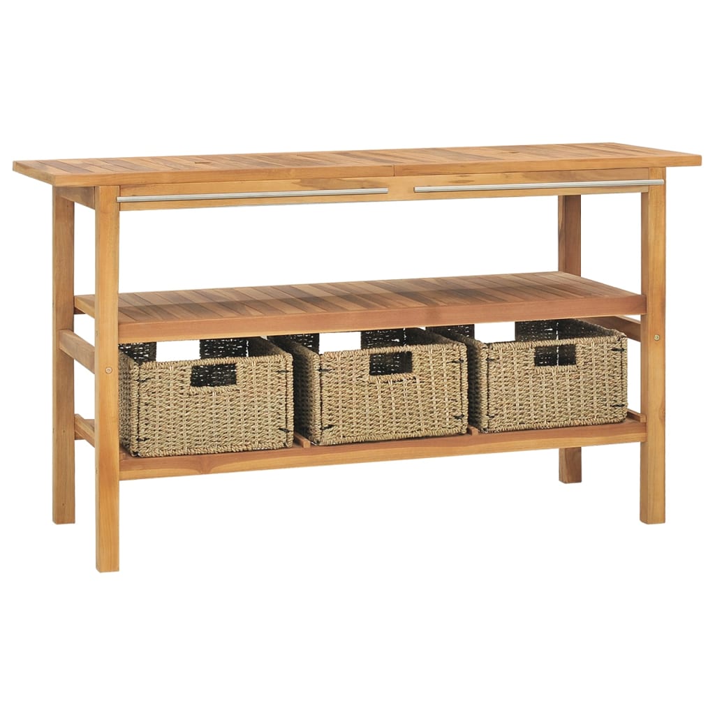 vidaXL Waschtischunterschrank Massivholz Teak 74x45x75 cm
