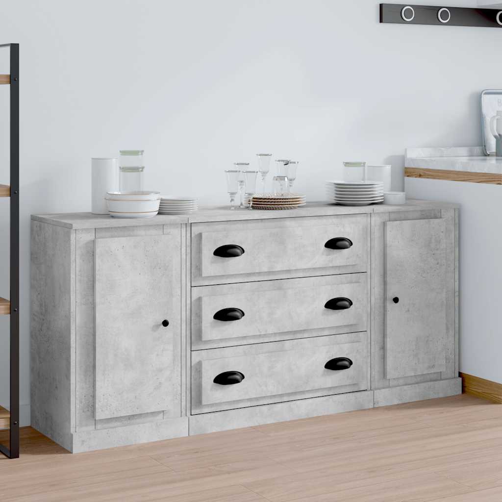 Sideboards 3 Stk. Weiß Holzwerkstoff