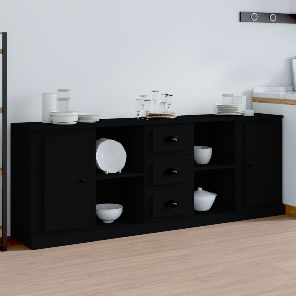 Sideboards 3 Stk. Weiß Holzwerkstoff