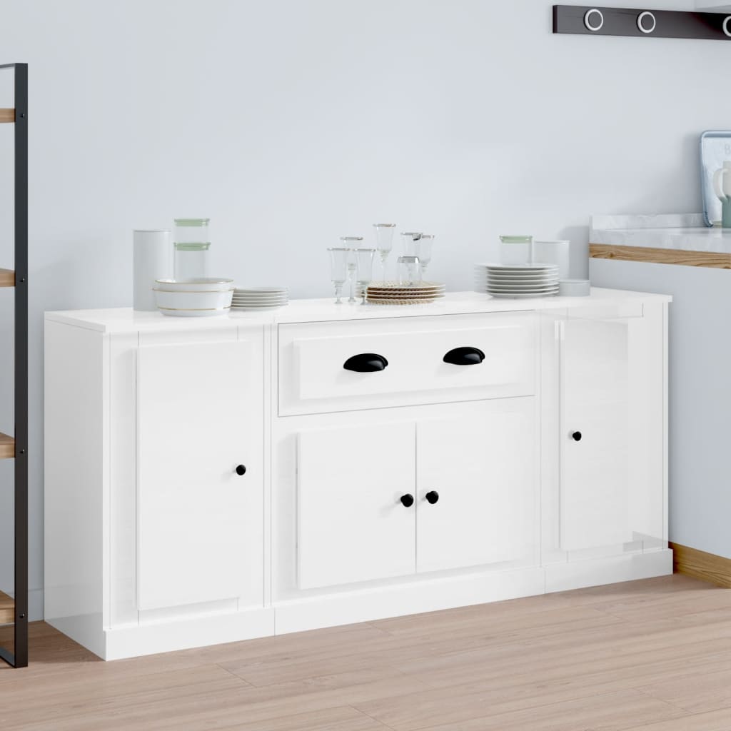 Sideboards 3 Stk. Weiß Holzwerkstoff