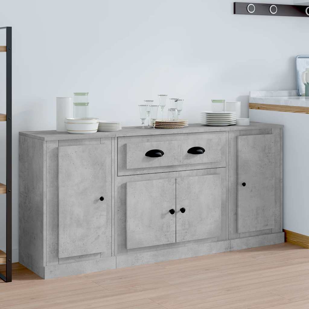 Sideboards 3 Stk. Weiß Holzwerkstoff