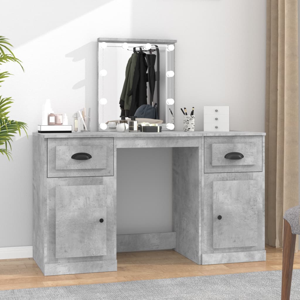Schminktisch mit LED-Leuchten Sonoma-Eiche 130x50x132,5 cm