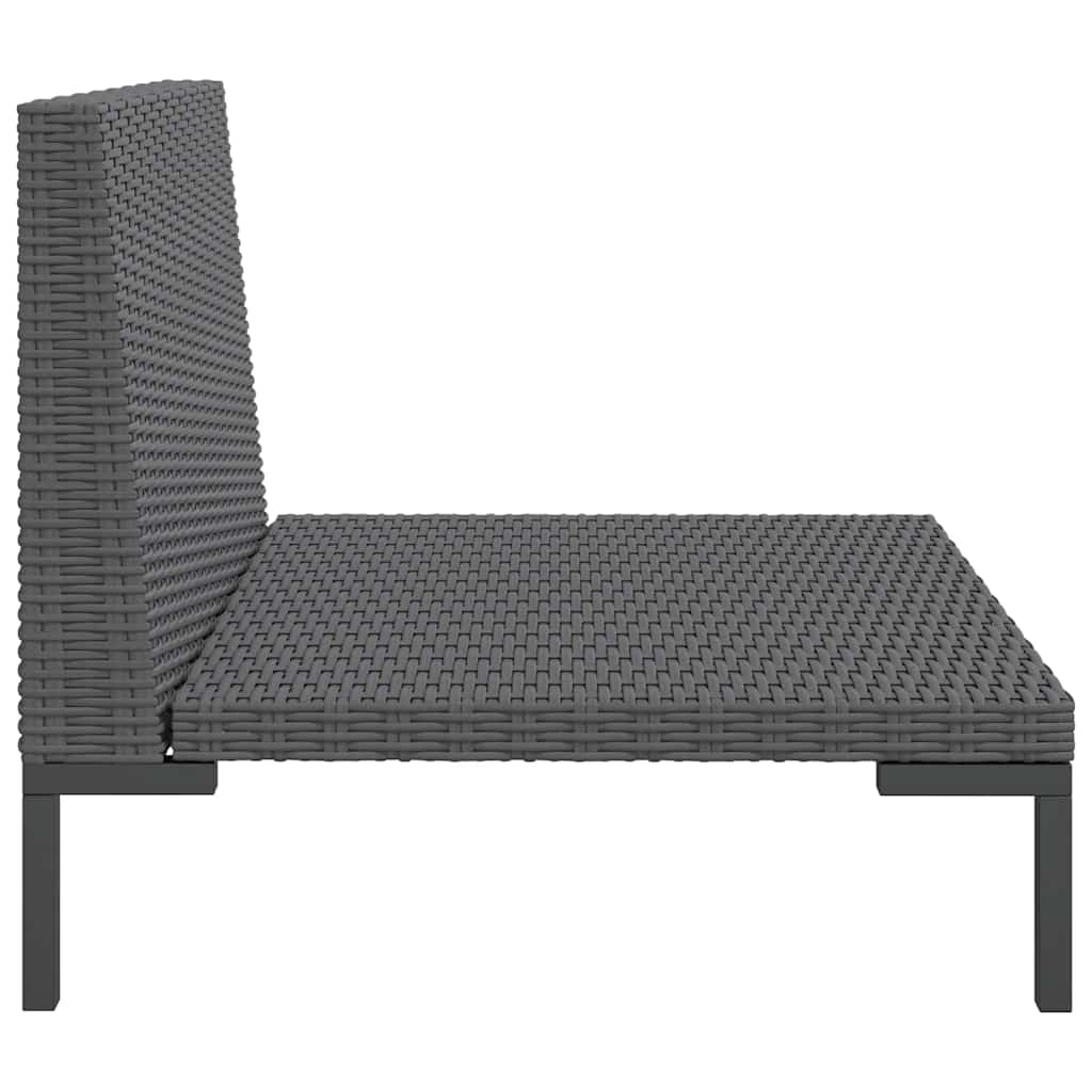 vidaXL Gartensofa mit Kissen Halbrundes Poly Rattan