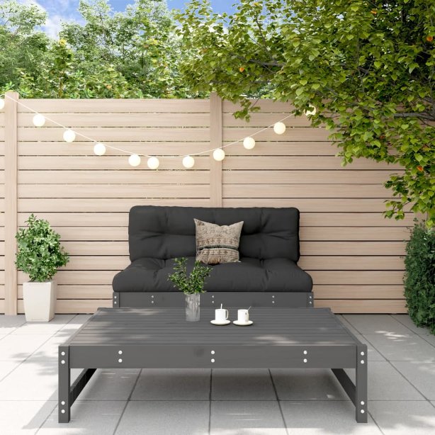2-tlg. Garten-Lounge-Set mit Kissen Massivholz
