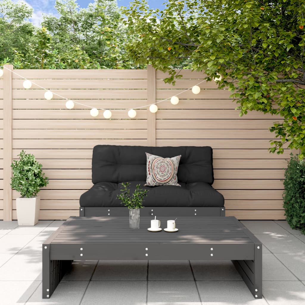 2-tlg. Garten-Lounge-Set mit Kissen Massivholz