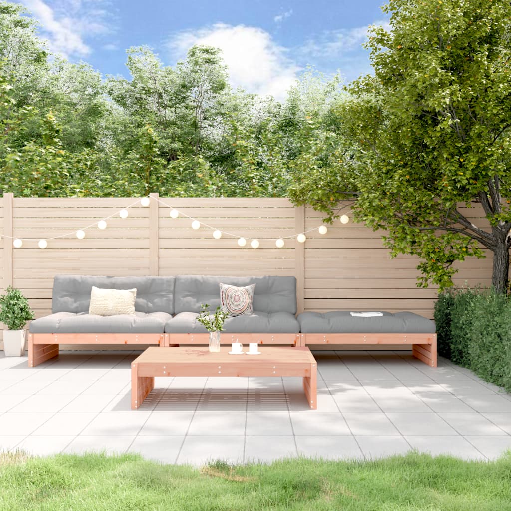 4-tlg. Garten-Lounge-Set mit Kissen Massivholz