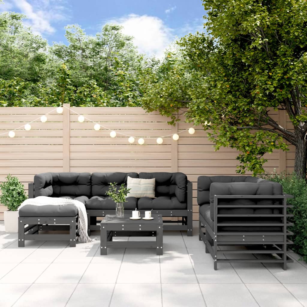 7-tlg. Garten-Lounge-Set Massivholz Kiefer