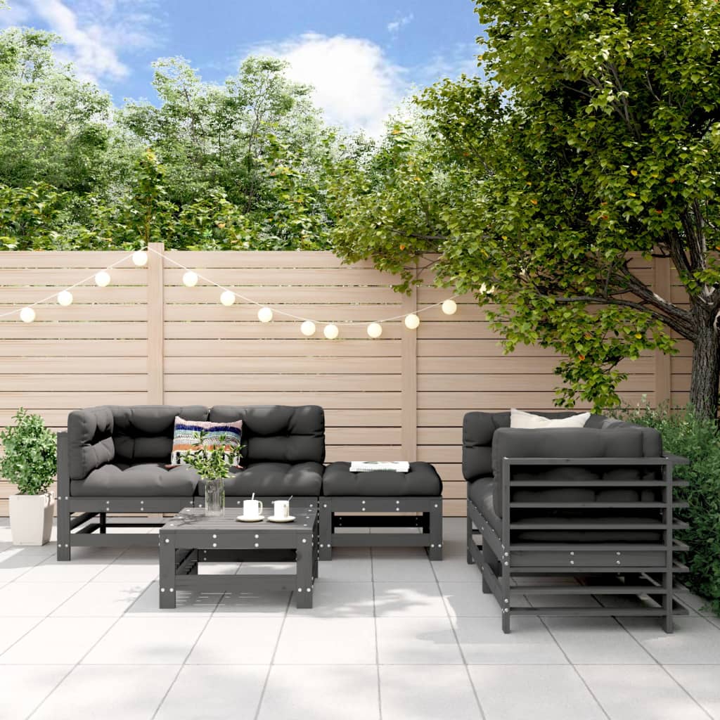 6-tlg. Garten-Lounge-Set Massivholz Kiefer