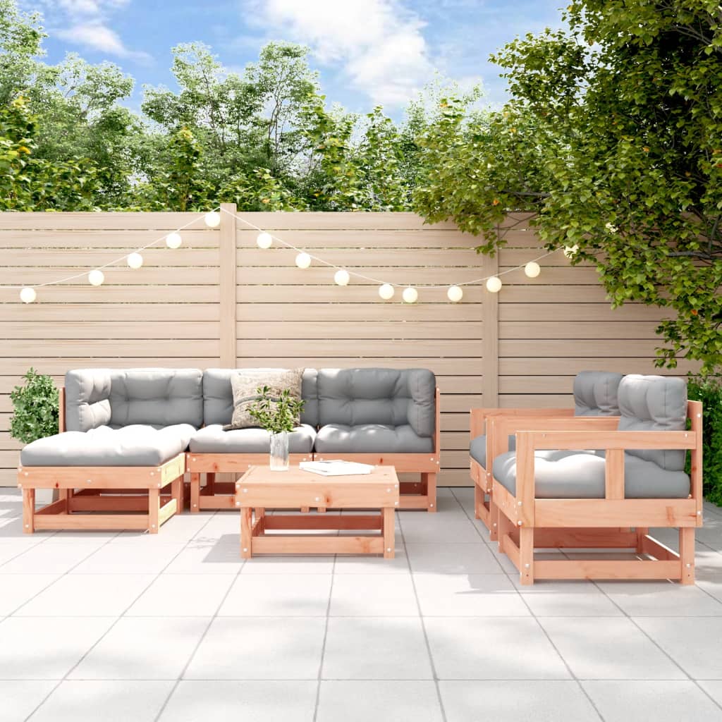 7-tlg. Garten-Lounge-Set Weiß Massivholz Kiefer