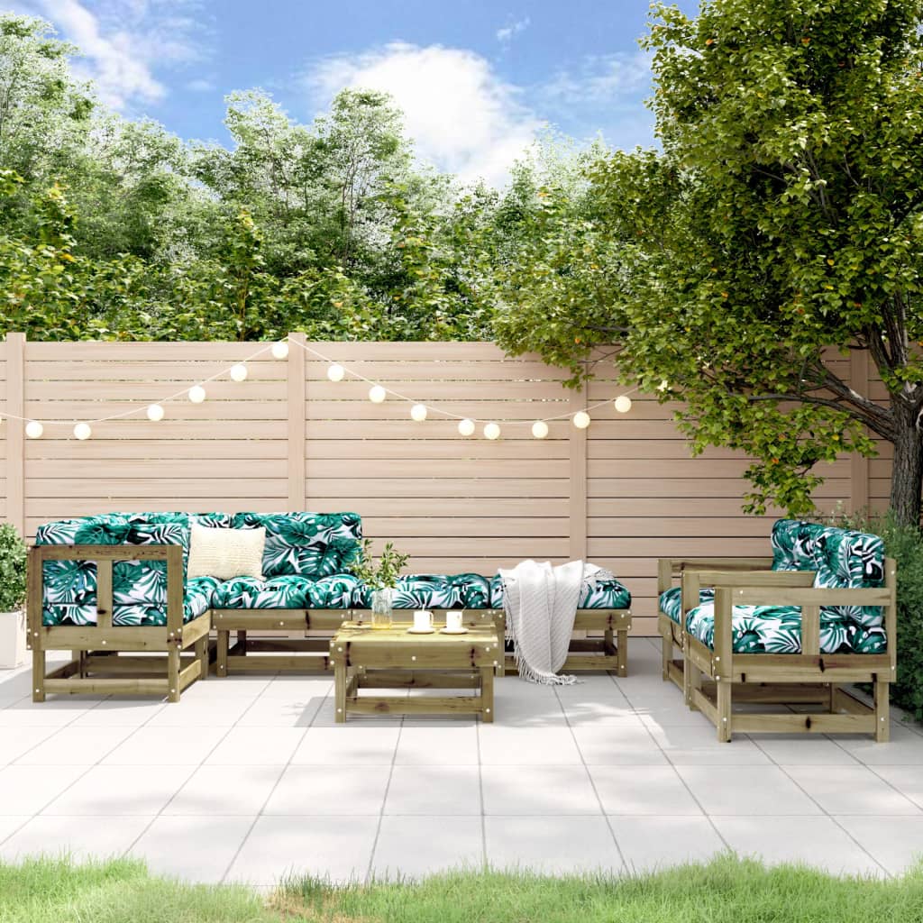 8-tlg. Garten-Lounge-Set Massivholz Kiefer