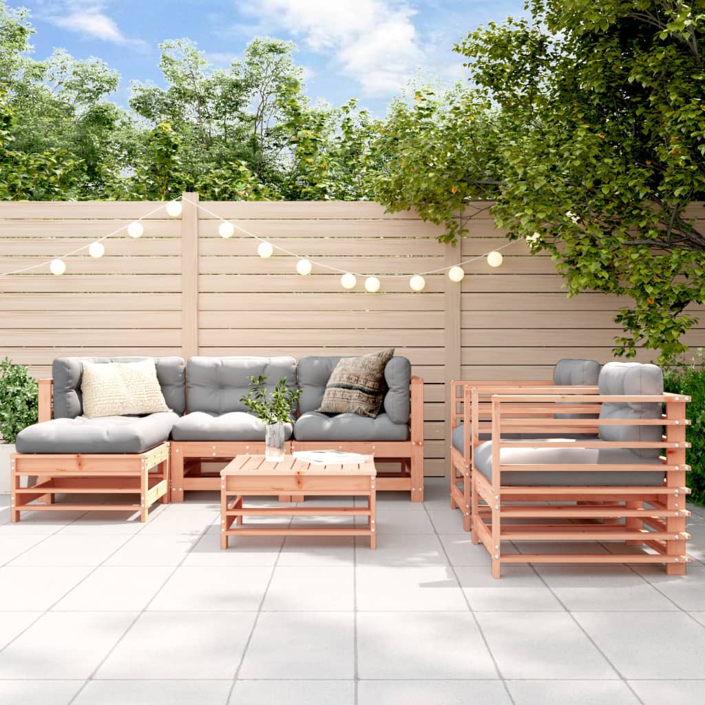 7-tlg. Garten-Lounge-Set Weiß Massivholz Kiefer