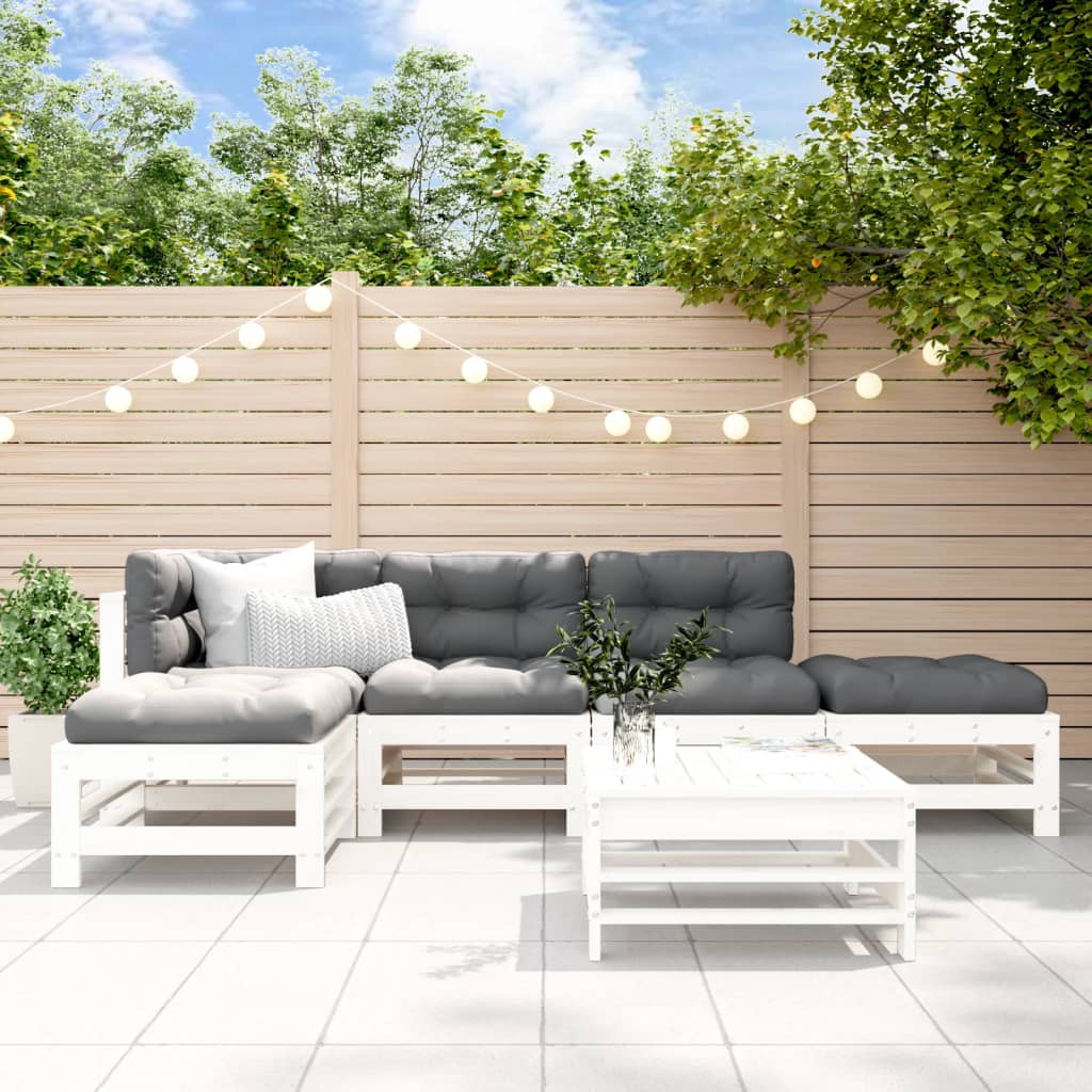 6-tlg. Garten-Lounge-Set Massivholz Kiefer
