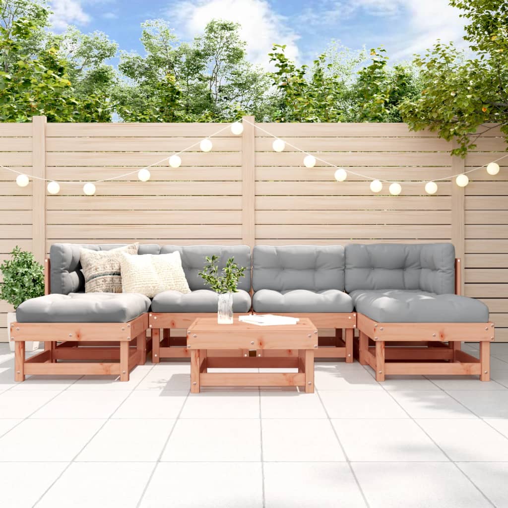 7-tlg. Garten-Lounge-Set Weiß Massivholz Kiefer