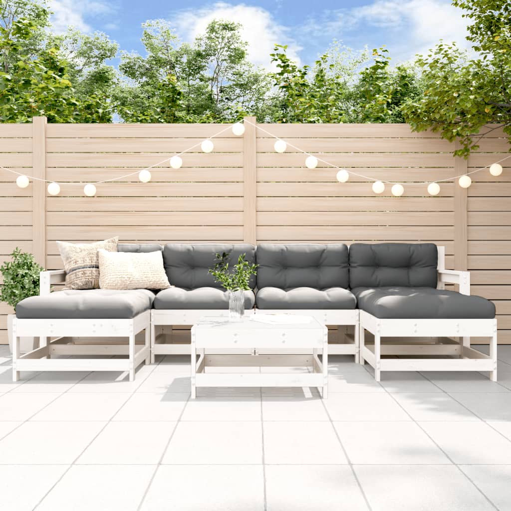 7-tlg. Garten-Lounge-Set Massivholz Kiefer