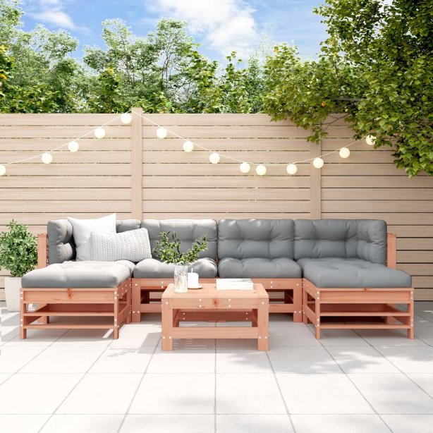 7-tlg. Garten-Lounge-Set Massivholz Kiefer