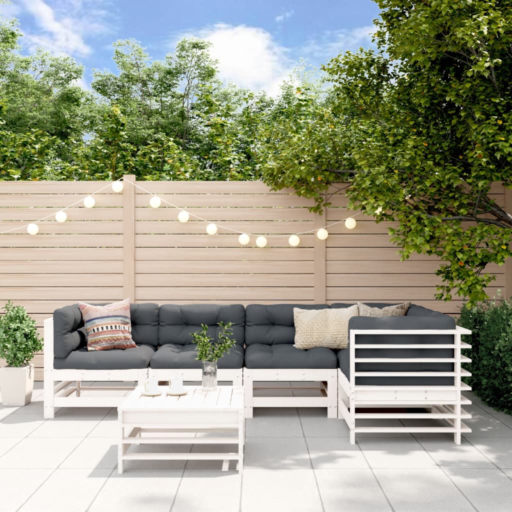 6-tlg. Garten-Lounge-Set Massivholz Kiefer