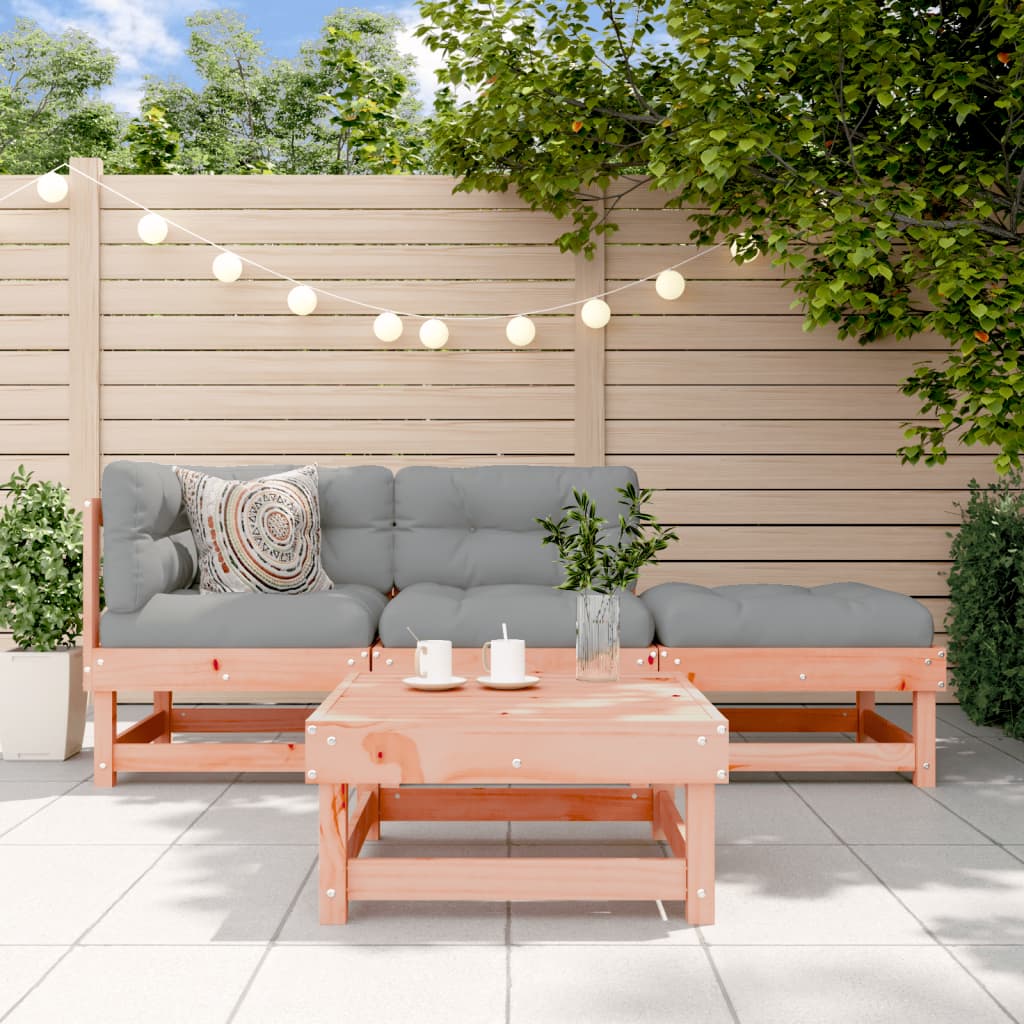 4-tlg. Garten-Lounge-Set Weiß Massivholz Kiefer