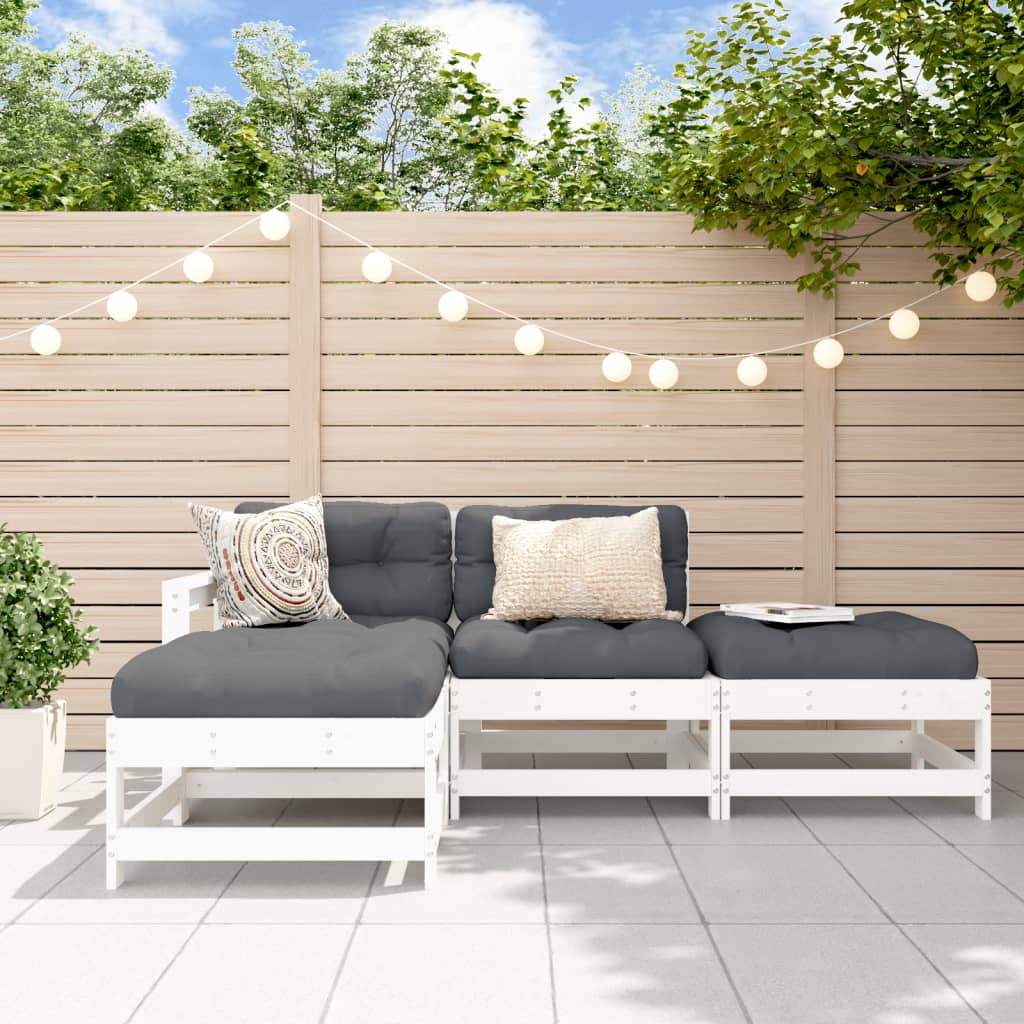 4-tlg. Garten-Lounge-Set Massivholz Kiefer