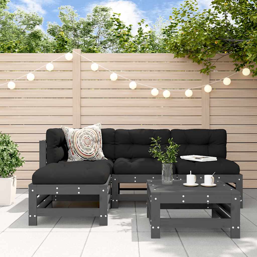 5-tlg. Garten-Lounge-Set Massivholz Kiefer